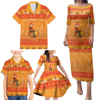 Funny Christmas F Caw F Chicken Family Matching Puletasi and Hawaiian Shirt Merry Craw Mas - Wonder Print Shop