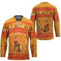 Funny Christmas F Caw F Chicken Hockey Jersey Merry Craw Mas - Wonder Print Shop