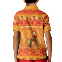 Funny Christmas F Caw F Chicken Kid Polo Shirt Merry Craw Mas - Wonder Print Shop