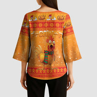 Funny Christmas F Caw F Chicken Kimono Sleeve Blouse Merry Craw Mas - Wonder Print Shop
