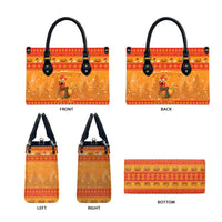 Funny Christmas F Caw F Chicken Leather Bag Merry Craw Mas - Wonder Print Shop