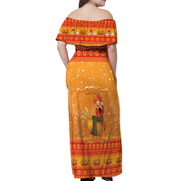 Funny Christmas F Caw F Chicken Off Shoulder Maxi Dress Merry Craw Mas - Wonder Print Shop