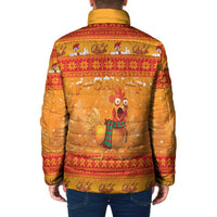 Funny Christmas F Caw F Chicken Padded Jacket Merry Craw Mas - Wonder Print Shop