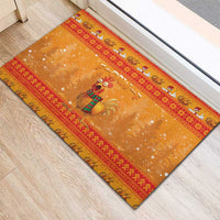Funny Christmas F Caw F Chicken Rubber Doormat Merry Craw Mas - Wonder Print Shop
