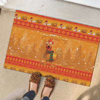 Funny Christmas F Caw F Chicken Rubber Doormat Merry Craw Mas - Wonder Print Shop