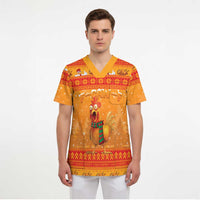 Funny Christmas F Caw F Chicken Scrub Top Merry Craw Mas - Wonder Print Shop
