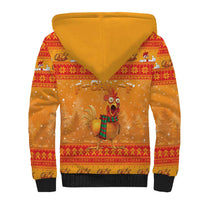 Funny Christmas F Caw F Chicken Sherpa Hoodie Merry Craw Mas - Wonder Print Shop