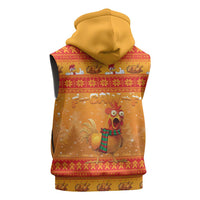 Funny Christmas F Caw F Chicken Sleeveless Zip Hoodie Merry Craw Mas - Wonder Print Shop