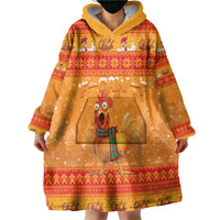 Funny Christmas F Caw F Chicken Wearable Blanket Hoodie Merry Craw Mas - Wonder Print Shop