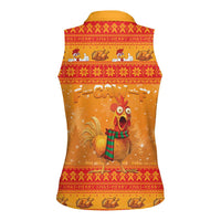 Funny Christmas F Caw F Chicken Women Sleeveless Polo Shirt Merry Craw Mas - Wonder Print Shop