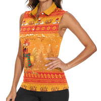 Funny Christmas F Caw F Chicken Women Sleeveless Polo Shirt Merry Craw Mas - Wonder Print Shop