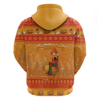 Funny Christmas F Caw F Chicken Zip Hoodie Merry Craw Mas - Wonder Print Shop