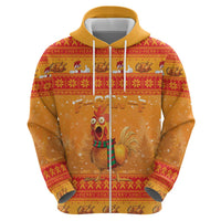 Funny Christmas F Caw F Chicken Zip Hoodie Merry Craw Mas - Wonder Print Shop