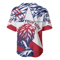 Personalised Liberia Lion Baseball Jersey Grunge Style - Wonder Print Shop
