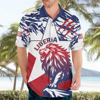 Personalised Liberia Lion Hawaiian Shirt Grunge Style - Wonder Print Shop
