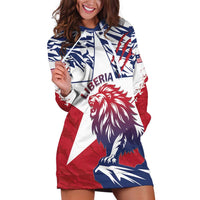 Personalised Liberia Lion Hoodie Dress Grunge Style - Wonder Print Shop