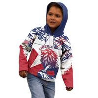 Personalised Liberia Lion Kid Hoodie Grunge Style - Wonder Print Shop