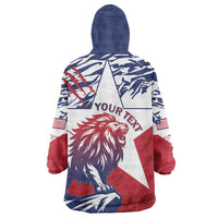 Personalised Liberia Lion Wearable Blanket Hoodie Grunge Style - Wonder Print Shop