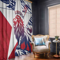 Liberia Lion Window Curtain Grunge Style - Wonder Print Shop