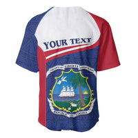 Personalised Liberia Baseball Jersey Coat Of Arms - African Pattern - Wonder Print Shop