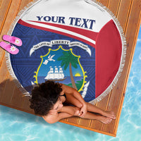 Personalised Liberia Beach Blanket Coat Of Arms - African Pattern - Wonder Print Shop