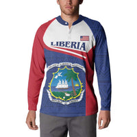 Personalised Liberia Button Sweatshirt Coat Of Arms - African Pattern - Wonder Print Shop
