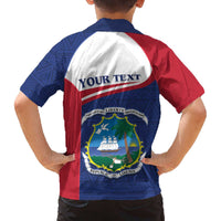 Personalised Liberia Family Matching Off The Shoulder Long Sleeve Dress and Hawaiian Shirt Coat Of Arms - African Pattern - Wonder Print Shop