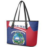 Personalised Liberia Leather Tote Bag Coat Of Arms - African Pattern - Wonder Print Shop