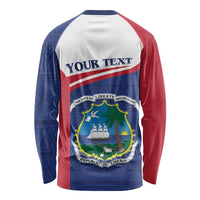Personalised Liberia Long Sleeve Shirt Coat Of Arms - African Pattern - Wonder Print Shop