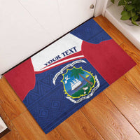Personalised Liberia Rubber Doormat Coat Of Arms - African Pattern - Wonder Print Shop