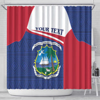 Personalised Liberia Shower Curtain Coat Of Arms - African Pattern