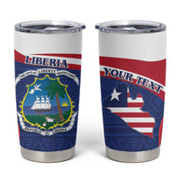 Personalised Liberia Tumbler Cup Coat Of Arms - African Pattern - Wonder Print Shop