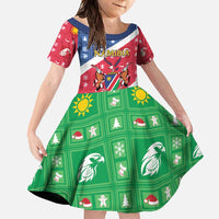 Namibia Christmas Family Matching Off Shoulder Maxi Dress and Hawaiian Shirt Coat Of Arms Frohe Weihnachten - Wonder Print Shop
