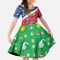 Namibia Christmas Family Matching Summer Maxi Dress and Hawaiian Shirt Coat Of Arms Frohe Weihnachten - Wonder Print Shop