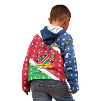 Namibia Christmas Kid Hoodie Coat Of Arms Frohe Weihnachten - Wonder Print Shop