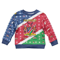 Namibia Christmas Kid Ugly Christmas Sweater Coat Of Arms Frohe Weihnachten - Wonder Print Shop