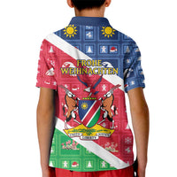 Namibia Christmas Kid Polo Shirt Coat Of Arms Frohe Weihnachten - Wonder Print Shop
