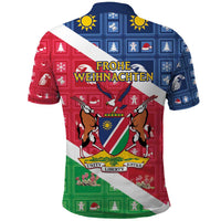 Namibia Christmas Polo Shirt Coat Of Arms Frohe Weihnachten - Wonder Print Shop