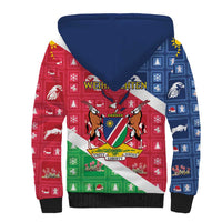 Namibia Christmas Sherpa Hoodie Coat Of Arms Frohe Weihnachten - Wonder Print Shop