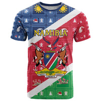Namibia Christmas T Shirt Coat Of Arms Frohe Weihnachten - Wonder Print Shop