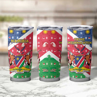 Namibia Christmas Tumbler Cup Coat Of Arms Frohe Weihnachten - Wonder Print Shop