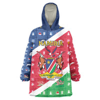 Namibia Christmas Wearable Blanket Hoodie Coat Of Arms Frohe Weihnachten - Wonder Print Shop