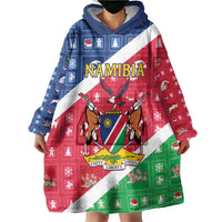 Namibia Christmas Wearable Blanket Hoodie Coat Of Arms Frohe Weihnachten - Wonder Print Shop