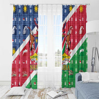 Namibia Christmas Window Curtain Coat Of Arms Frohe Weihnachten - Wonder Print Shop