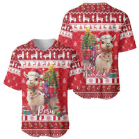 Peru Christmas Baseball Jersey Peruvian Alpaca Feliz Navidad - Wonder Print Shop