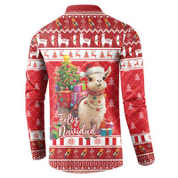 Peru Christmas Button Sweatshirt Peruvian Alpaca Feliz Navidad - Wonder Print Shop