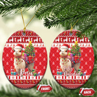 Peru Christmas Ceramic Ornament Peruvian Alpaca Feliz Navidad - Wonder Print Shop