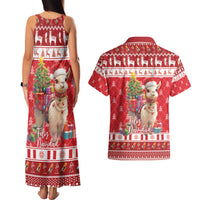 Peru Christmas Couples Matching Tank Maxi Dress and Hawaiian Shirt Peruvian Alpaca Feliz Navidad - Wonder Print Shop
