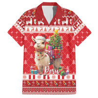 Peru Christmas Family Matching Short Sleeve Bodycon Dress and Hawaiian Shirt Peruvian Alpaca Feliz Navidad - Wonder Print Shop