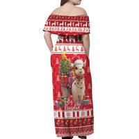Peru Christmas Off Shoulder Maxi Dress Peruvian Alpaca Feliz Navidad - Wonder Print Shop